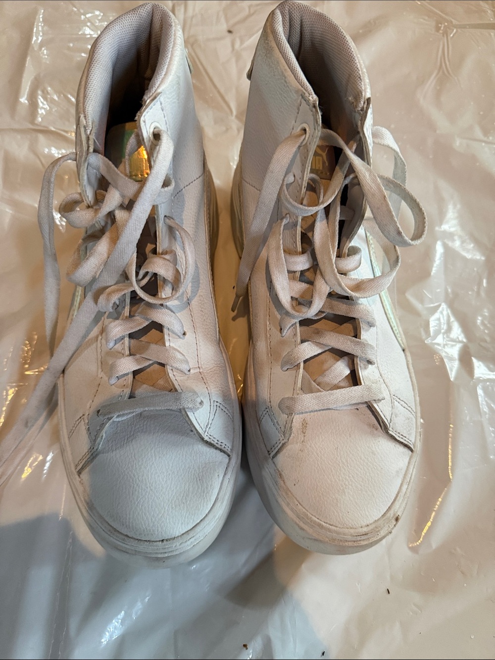 Women’s White High-Top Lace-Up Sneakers